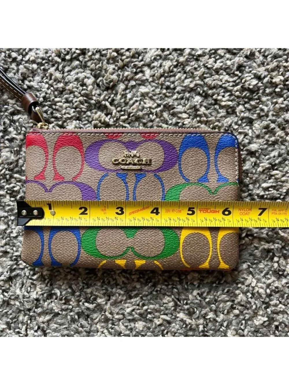 Coach Signature Rainbow Corner Zip Wristlet Wallet Collectible Luxury Pride Cute
